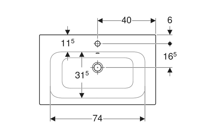 Умывальник 80 Selnova Square 500.995.00.1 Geberit - Зображення 164748066-cb85e.jpg