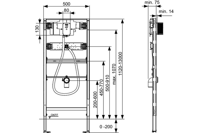 Інсталяція для пісуара TECEprofil з клапаном змиву U2 TECE - Зображення 164748609-98390.jpg