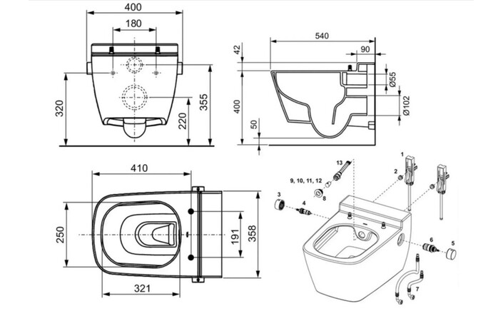 Унітаз підвісний із функцією біде One 9700200 TECE - Зображення 164751086-035ce.jpg