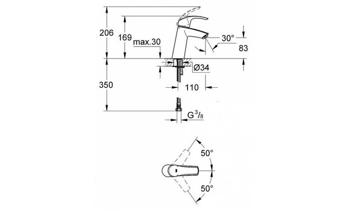 Змішувач для умивальника M-Size Eurosmart 23324001 Grohe - Зображення 166371163-e4e89.jpg