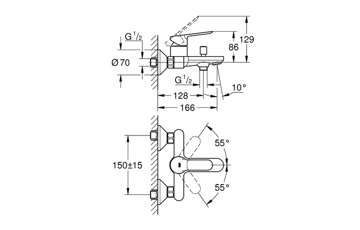 Змішувач для ванни BauEdge 23605000 Grohe - Зображення 166517733-e8c89.jpg