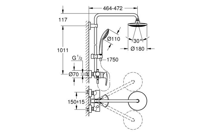 Душова система Euphoria System 180 27473000 Grohe - Зображення 166763022-7d0f0.jpg