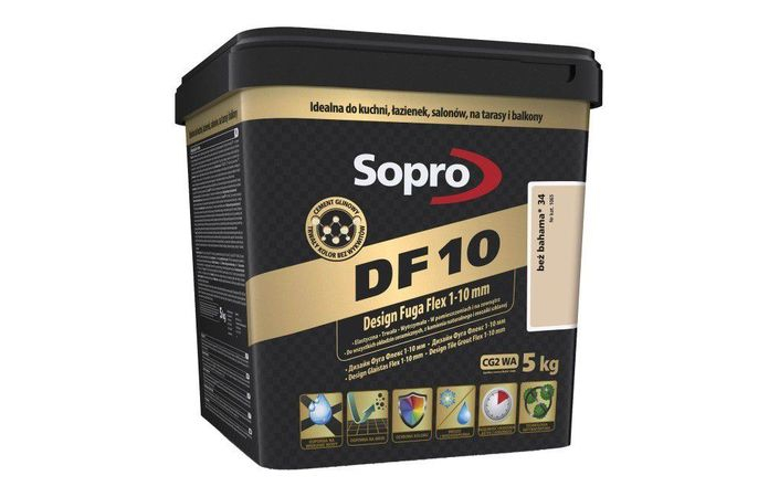 Затирка для швів Sopro DF 10 1065 бежева багама №34 (5 кг) - Зображення 166810-b05a9.jpg