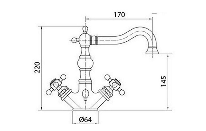 Змішувач для умивальника Arcadia хром ARCCR8334 WH BUGNATESE - Зображення 167797447-0b705.jpg