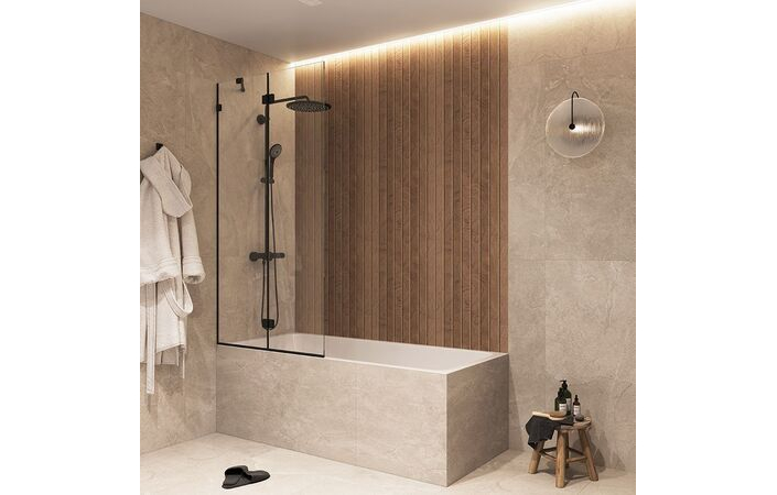 Шторка для ванни Monte 150x100 Black matt StudioGlass - Зображення 168597563-2d736.jpg