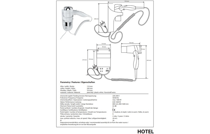 Фен з тримачем 1600 W Hotel 945533154 Bemeta - Зображення 168932526-7f88e.jpg