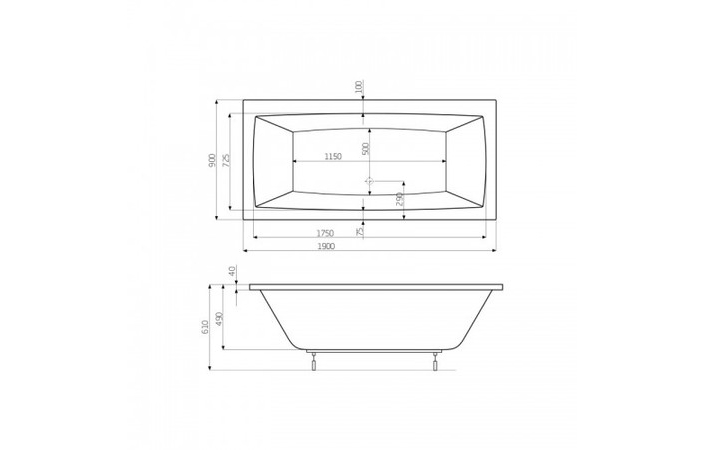 Ванна прямоугольная Vita 190x90, Roca - Зображення 169240-802e3.jpg