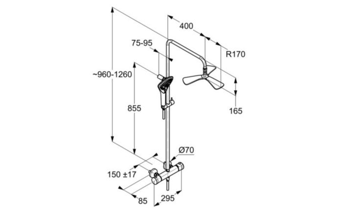 Душова система Dual Shower System Fizz (6709605-00), Kludi - Зображення 169872-5255a.jpg