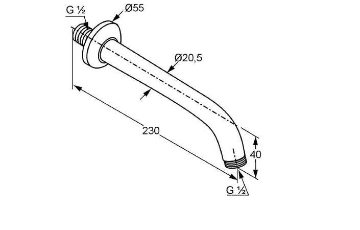 Душевой кронштейн A-QA 230 (6235405-00), Kludi - Зображення 170074190-ef5a1.jpg