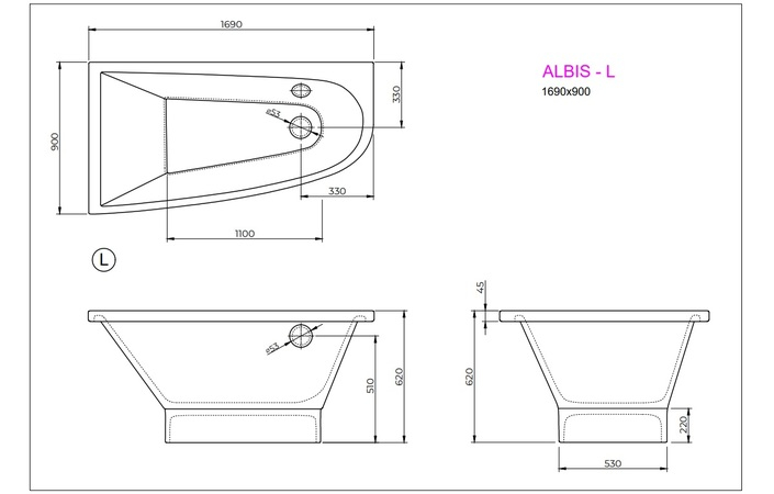 Ванна ALBIS L 170x90 White StudioStone - Зображення 171920222-265e9.jpg