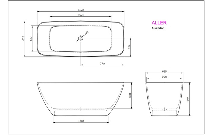 Ванна ALLER 154x62 White StudioStone - Зображення 171920225-571bc.jpg