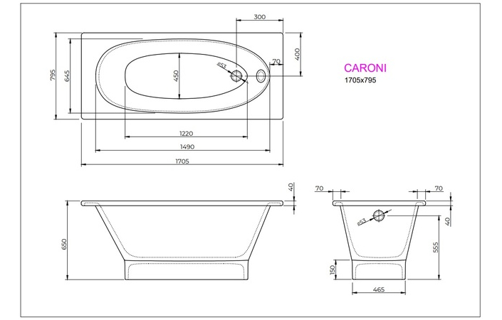 Ванна CARONI 170x80 White StudioStone - Зображення 171989608-e9283.jpg