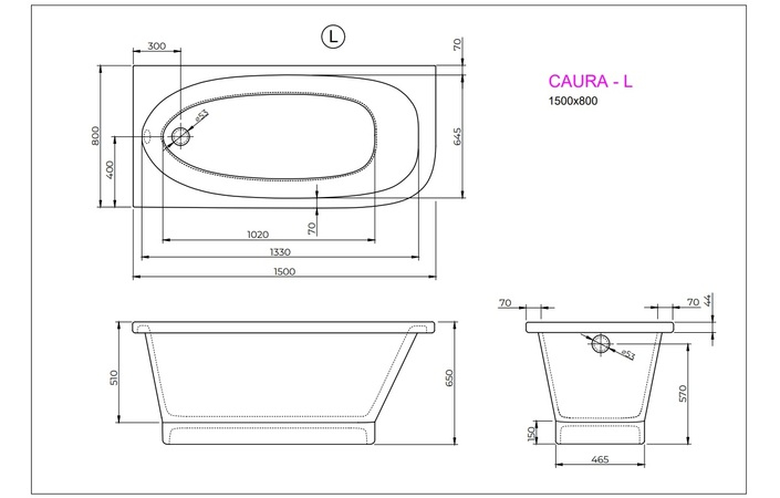 Ванна CAURA L 150x80 White StudioStone - Зображення 171989624-a14d7.jpg