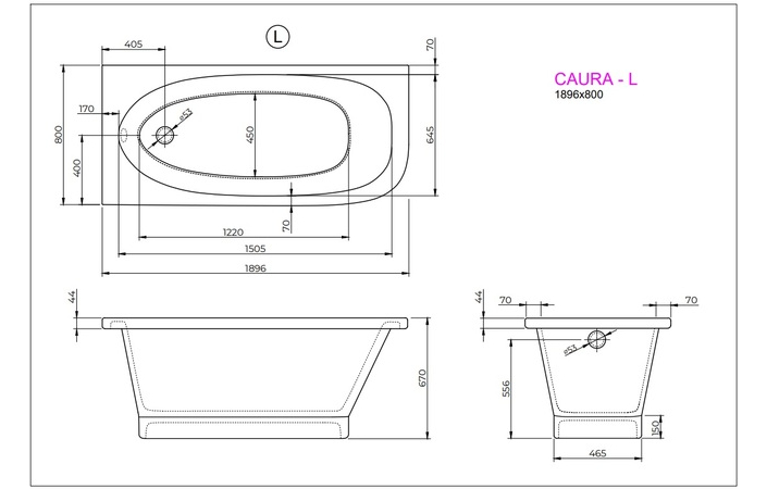 Ванна CAURA L 190x80 White StudioStone - Зображення 171989627-a5954.jpg