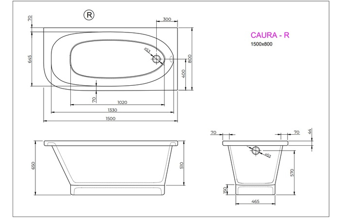 Ванна CAURA R 150x80 White StudioStone - Зображення 171989628-36858.jpg