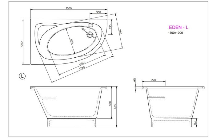 Ванна EDEN L 150x100 White StudioStone - Зображення 171989633-687f0.jpg