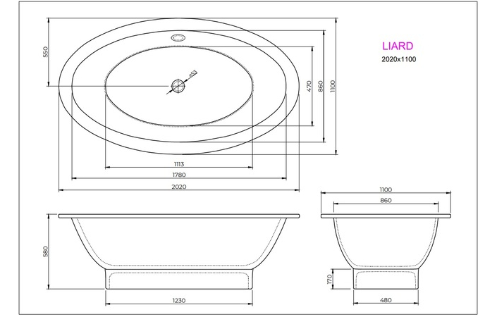 Ванна LIARD 202x110 White StudioStone - Зображення 171990326-bd2b0.jpg