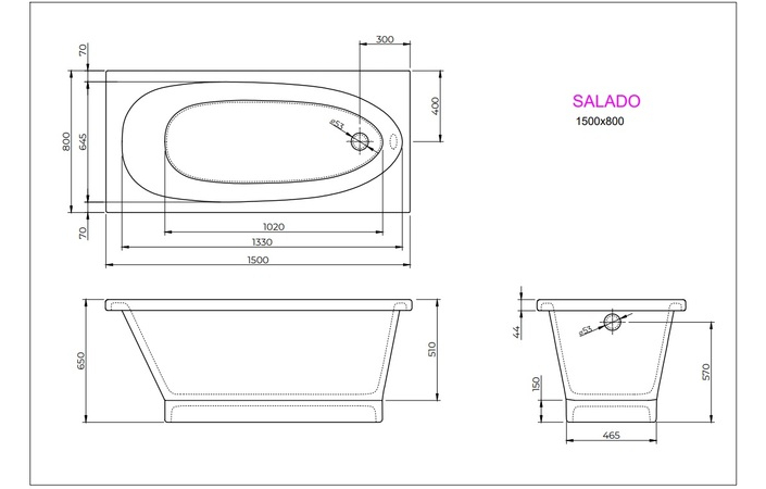 Ванна SALADO 150x80 White StudioStone - Зображення 171990356-98aea.jpg