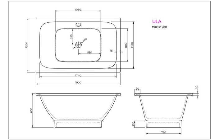 Ванна ULA 190x120 White StudioStone - Зображення 171990382-43cb6.jpg