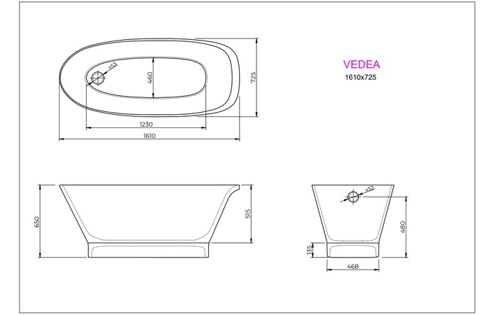 Ванна VEDEA 161x73 White StudioStone - Зображення 171990389-2ed86.jpg