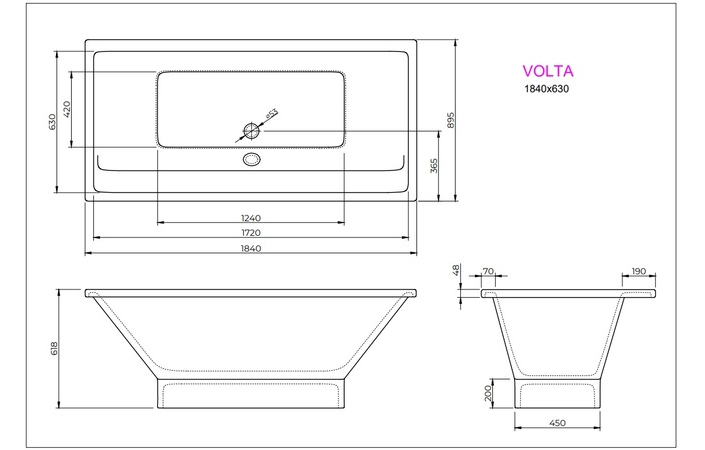 Ванна VOLTA 184x89 White StudioStone - Зображення 171990397-dd98b.jpg