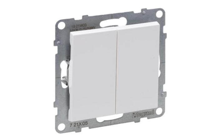 Выключатель 2-клавишный автоматические клеммы 10А Suno Белый 721101 Legrand - Зображення 172560392-f14f2.jpg