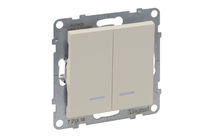 Вимикач 2-клавішний автоматичні клеми 10А Suno Слонова кістка 721215 Legrand - Зображення 172560826-95bed.jpg