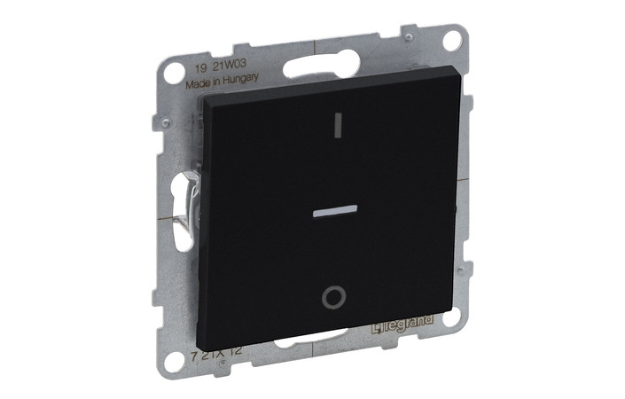 Вимикач 1-клавішний двополюсний 10А Suno Чорний 721412 Legrand - Зображення 172630156-3d0cc.jpg