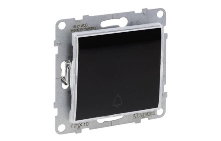 Вимикач 1-клавішний кнопковий з тримачем етикети 6А Suno Чорний 721410 Legrand - Зображення 172630174-d77af.jpg