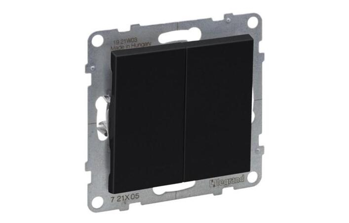 Вимикач 2-клавішний автоматичні клеми 10А Suno Чорний 721405 Legrand - Зображення 172630179-d28d0.jpg