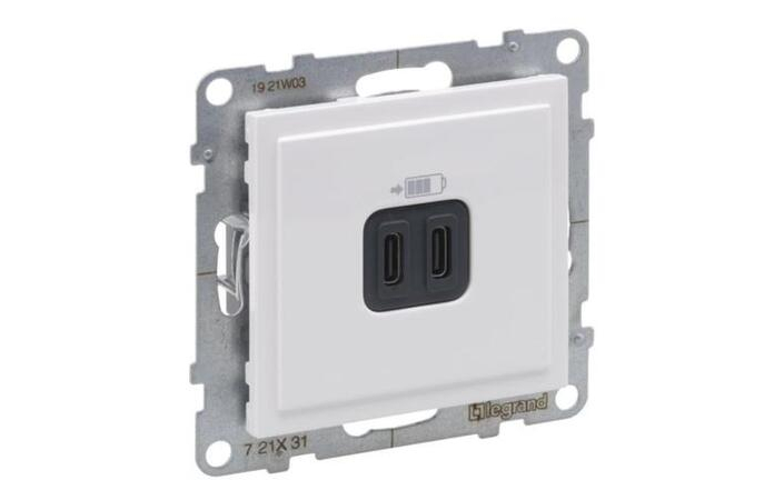 Розетка USB Тип С+C 15 Вт 5В Suno 721131 Legrand - Зображення 172630297-de354.jpg