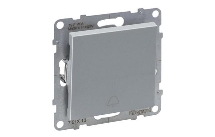 Вимикач 1-клавішний кнопковий з символом дзвінок 6А Suno Алюміній 721313 Legrand - Зображення 172630306-e4fe1.jpg