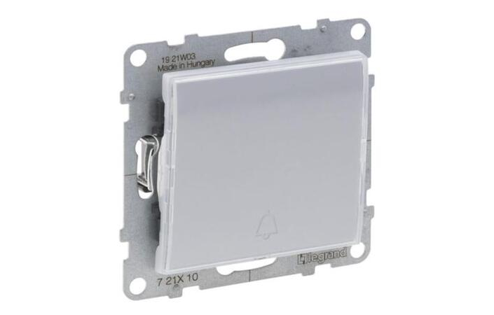 Вимикач 1-клавішний кнопковий,  тримачем етикети 6А Suno Алюміній 721310 Legrand - Зображення 172630309-1a600.jpg