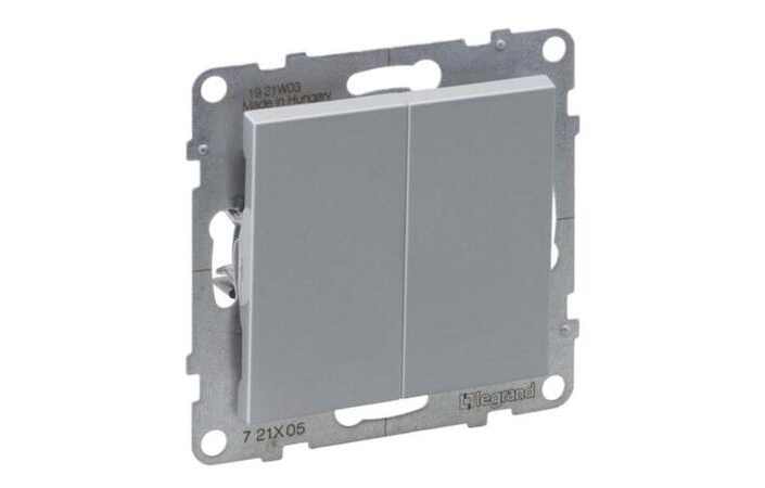 Вимикач 2-клавішний автоматичні клеми 10А Suno Алюміній 721305 Legrand - Зображення 172630314-4c456.jpg