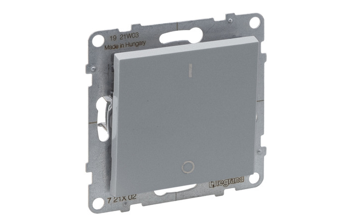 Вимикач 1-клавішний двополюсний гвинтові клеми 10А Suno Алюміній 721302 Legrand - Зображення 172630315-0b2b7.jpg