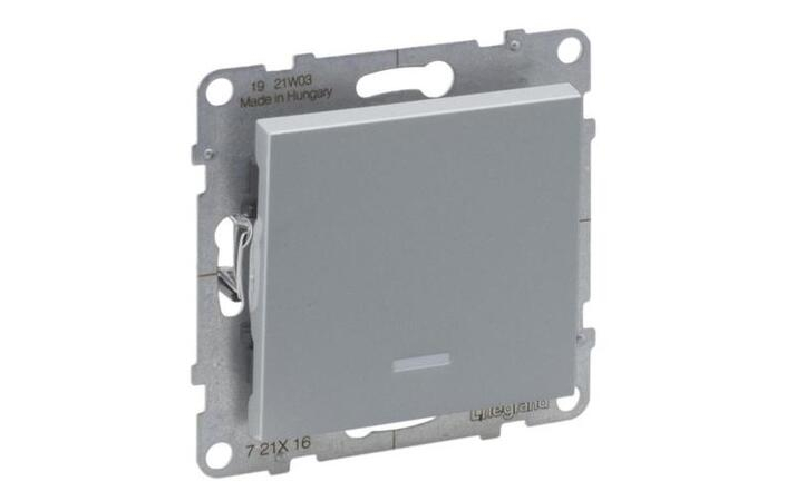 Переключатель 1-клавишный 10А автоматические клеммы Suno Алюминий 721316 Legrand - Зображення 172630319-ab257.jpg