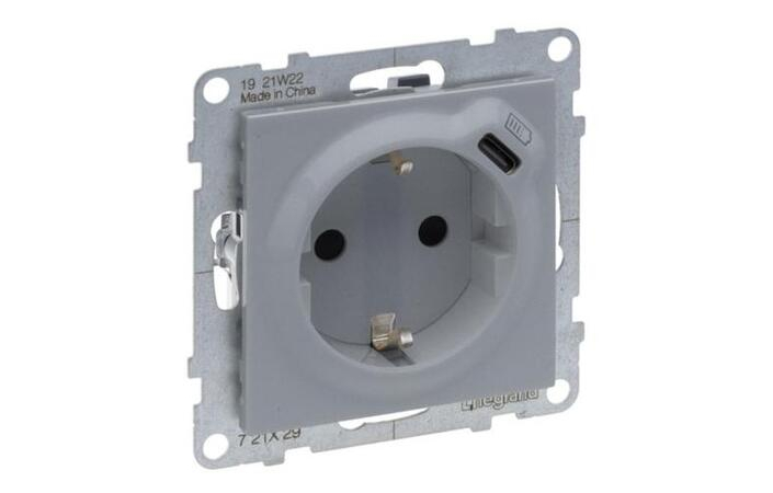 Розетка комбінована зі шторками 2К+З 16 A + USB Тип C 1,5 A 250В Suno 721329 Legrand - Зображення 172630329-35de7.jpg