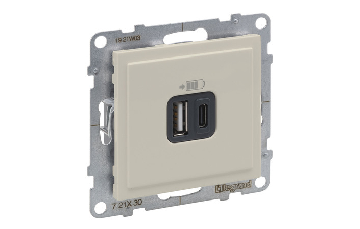 Розетка USB Тип А+C 12Вт+15Вт 5В Suno 721230 Legrand - Зображення 172630343-c2f26.jpg