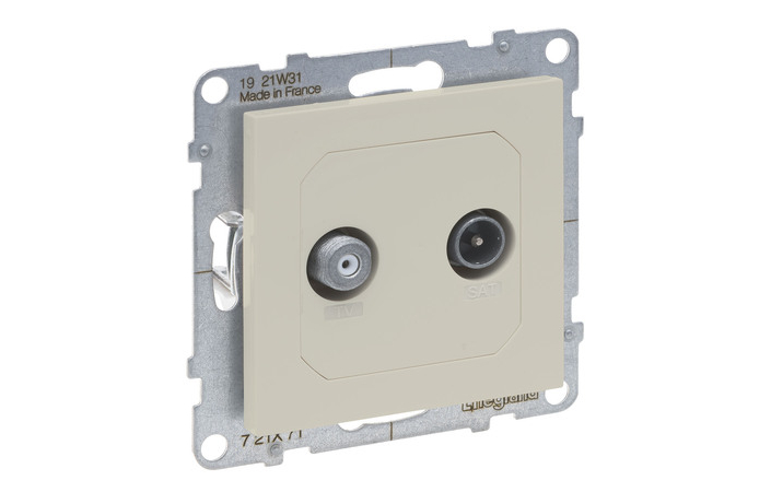 Розетка TV-Sat зірка на 2 кабеля Suno Слонова кістка 721271 Legrand - Зображення 172630356-528d9.jpg