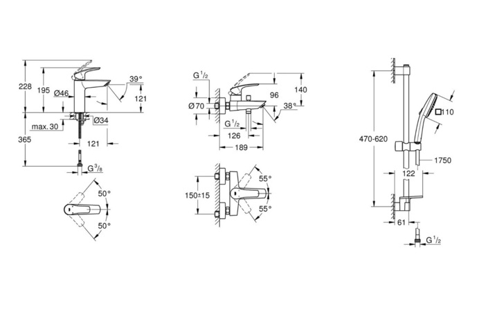 Набір змішувачів для душу 3 в 1 Eurosmart UA123246M243 Grohe - Зображення 172859750-5422e.jpg