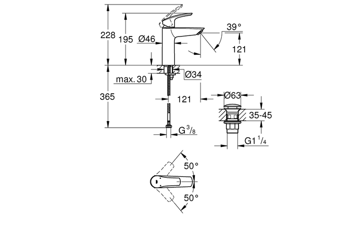 Змішувач для умивальника Eurosmart New M-Size 23923003 Grohe - Зображення 173738138-61552.jpg