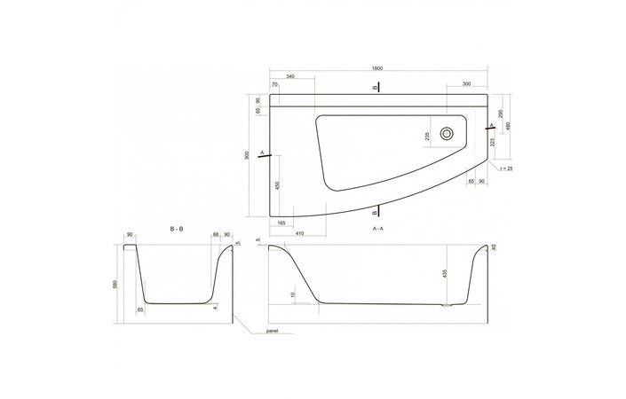 Ванна ассиметричная правая Virgo MAX 160x90, Cersanit - Зображення 173750-6e592.jpg