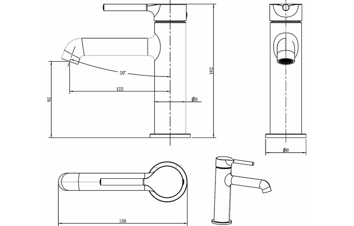 Смеситель для умывальника Diament Chrome 4122-815-00 Armaform - Зображення 174733116-1769a.jpg