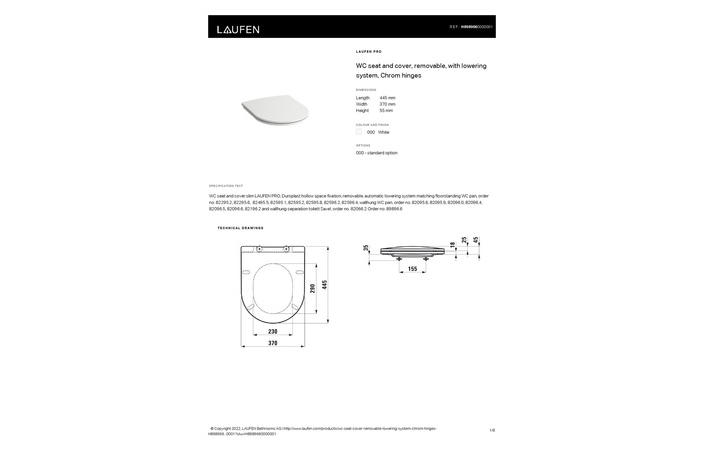 Крышка для унитаза Laufen PRO slim soft-close H8989660000001 LAUFEN - Зображення 175226-f1e56.jpg