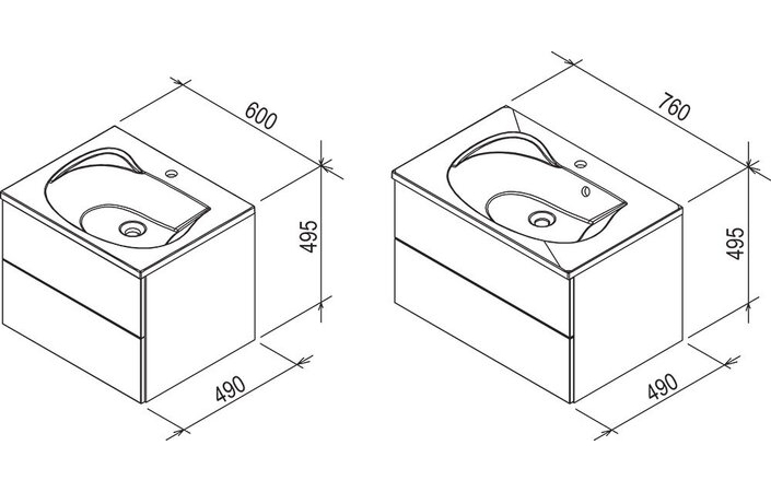 Шафка під умивальник Rosa ІІ SD 600 X000000925 RAVAK - Зображення 175364364-220a3.jpg