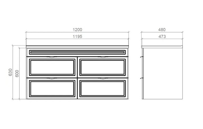 Шафка з умивальником Родео 120 R Естель чорний Mirater - Зображення 176105990-95128.jpg