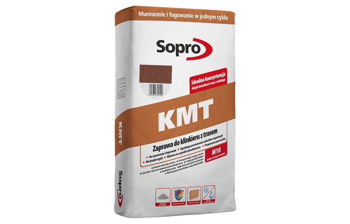 Раствор для кладки клинкерного кирпича с трассом Sopro KMT 405 красно-коричневый (25 кг) - Зображення 176286-10cd8.jpg