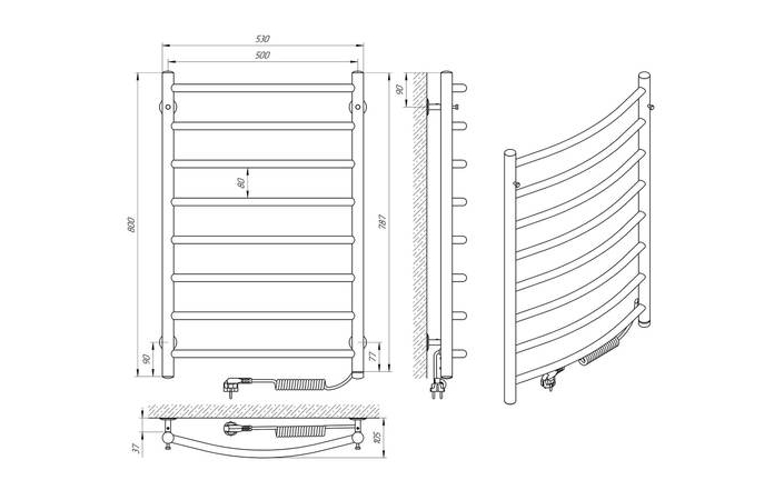 Полотенцесушитель электрический А1 П8 500х800 73207971 LARIS - Зображення 176999011-e2cd5.jpg