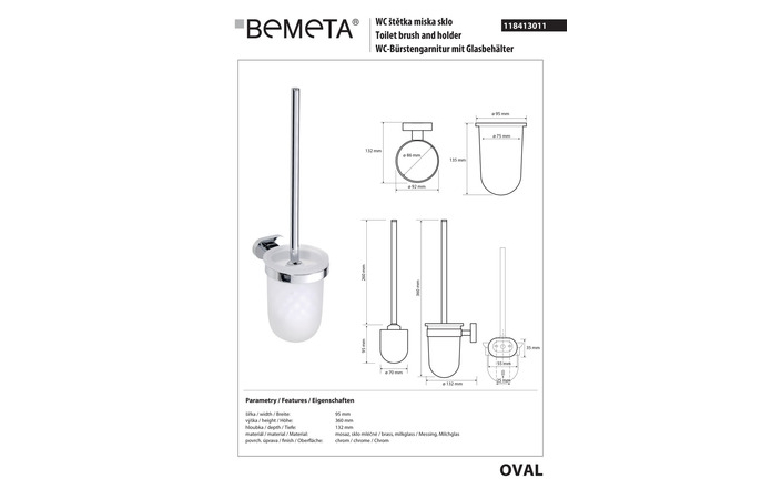 Туалетна щітка з тримачем Oval (118413011), Bemeta - Зображення 177158-8e2e3.jpg