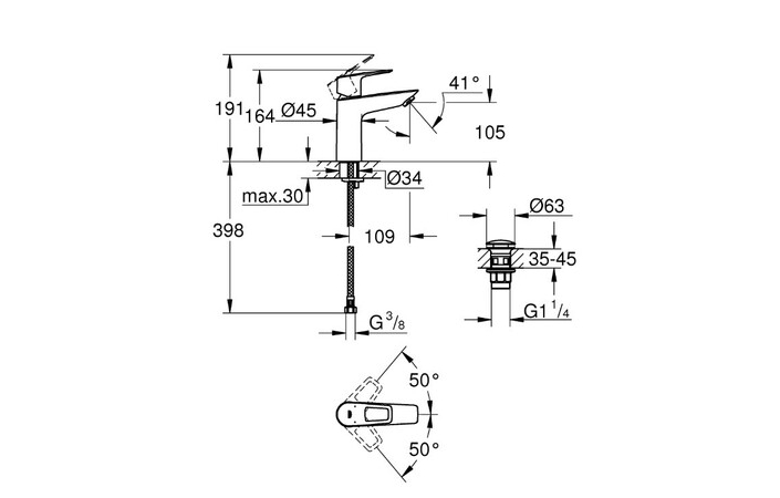 Змішувач для умивальника M-Size BauLoop 23886001 Grohe - Зображення 177291170-bccdb.jpg